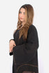 Black Chiffon Fabric, Front and Back handwork-AB-SF-002