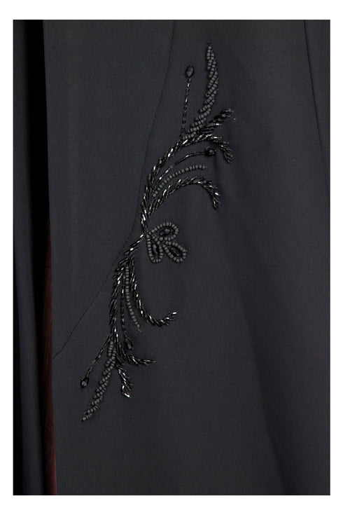 Black Korean Nida, Front and Back handwork-AB-KN-001