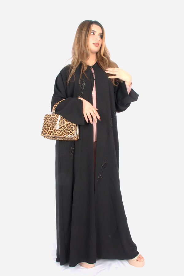 Black Korean Nida, Front and Back handwork-AB-KN-001